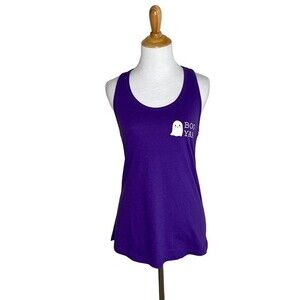 Ideal T by Next Level Boo Yah  Ghost Purple Racerback Tank Top. Size Medium